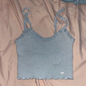 Crop blue tank
